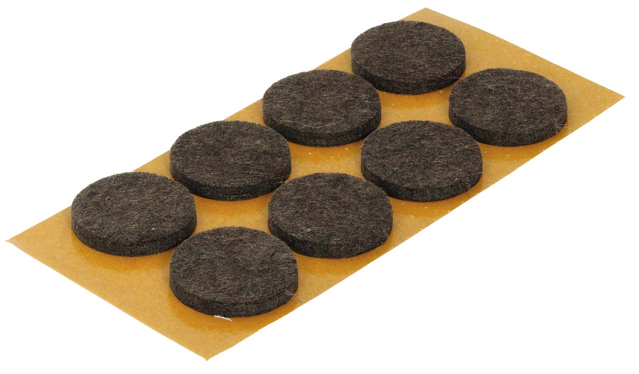Hafele Подпятник для приклеивания войлочный, коричневый 18мм, упаковка - 100 штук, 650.06.102